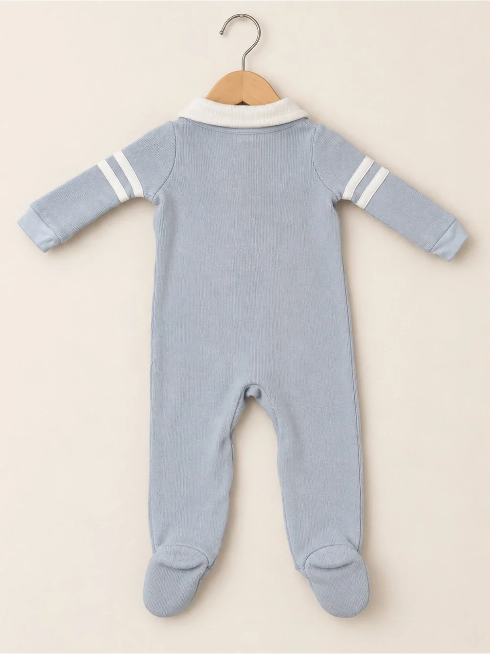 Ralph Lauren Baby Blue Knit Footed Coverall 9M